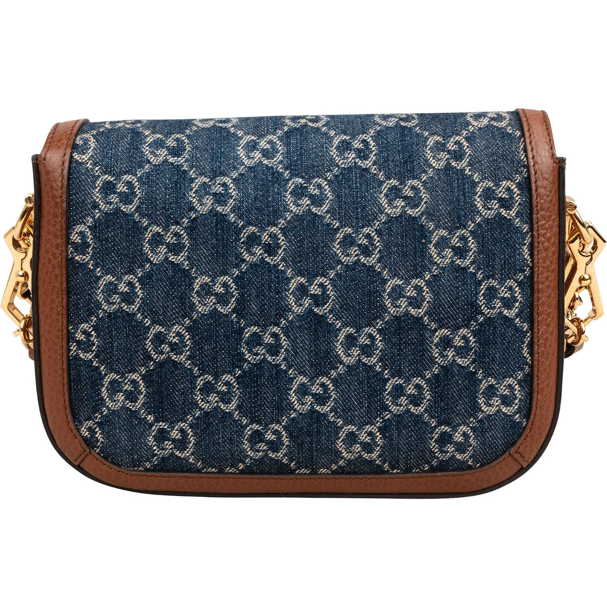 Gucci Monogram GG Denim Horsebit 1955 Shoulder Crossbody Bag