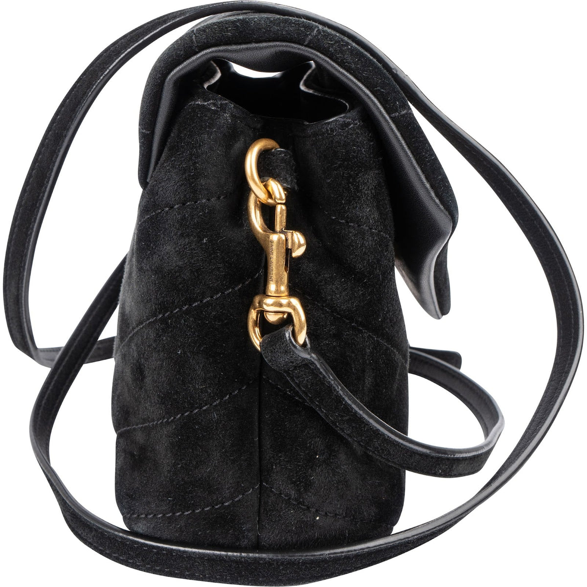 Yves Saint Laurent Quilted Suede Mini Loulou Puffer Crossbody Bag