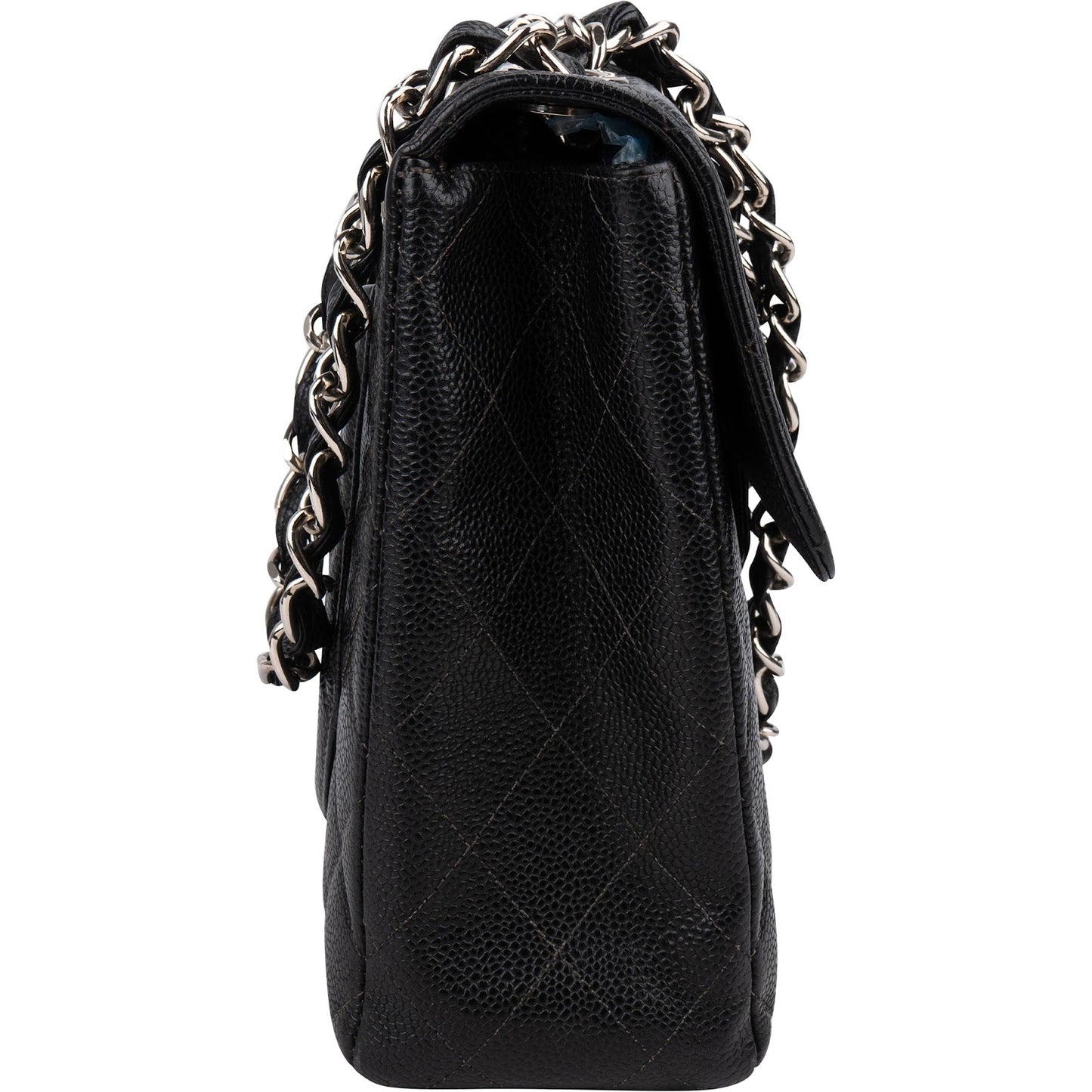 Chanel Quilted Caviar Leather Jumbo Single Flap Crossbody Bag