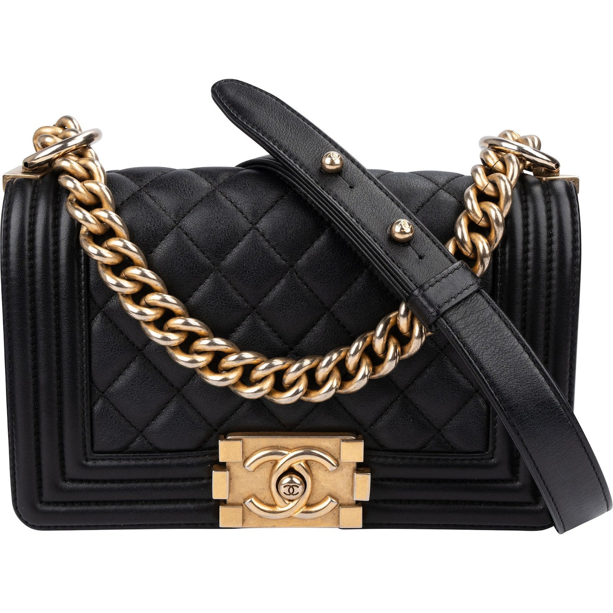Chanel Quilted Calfskin Small Boy Single Flap Crossbody Bag