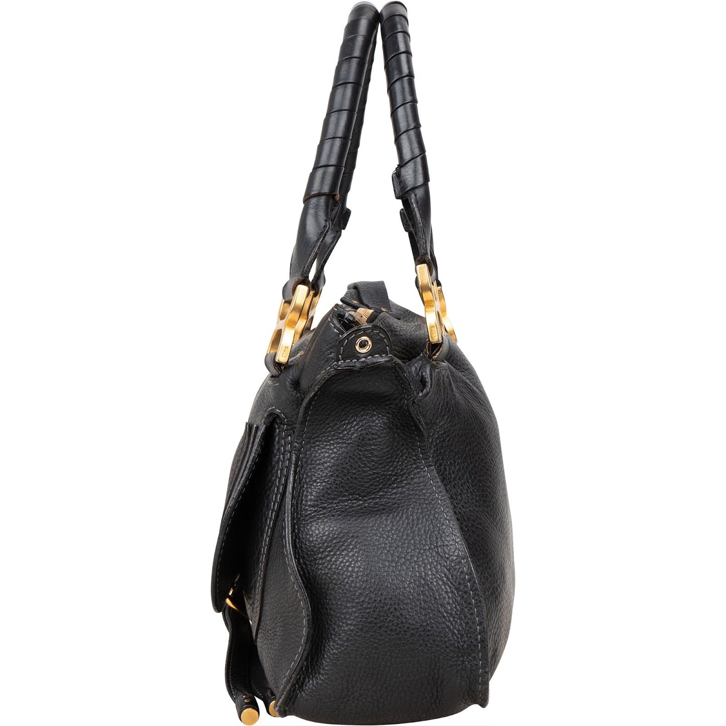Chloé Grained Calfskin Leather Medium Marcie Satchel Handbag