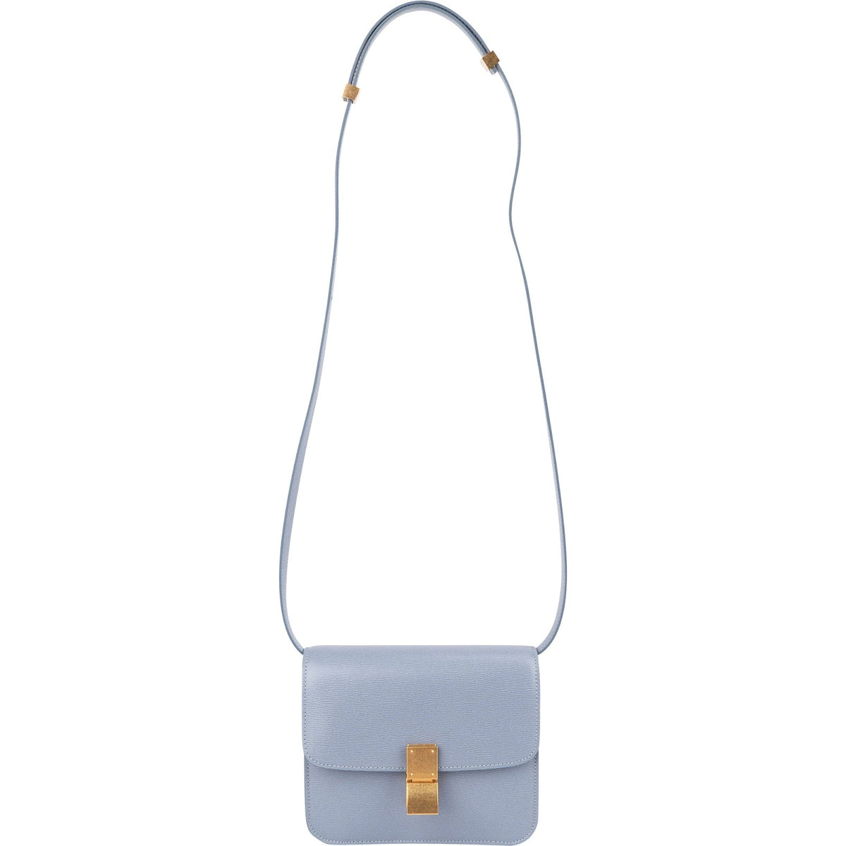 Celine Blue Grained Calfskin Classic Box Small Crossbody Bag