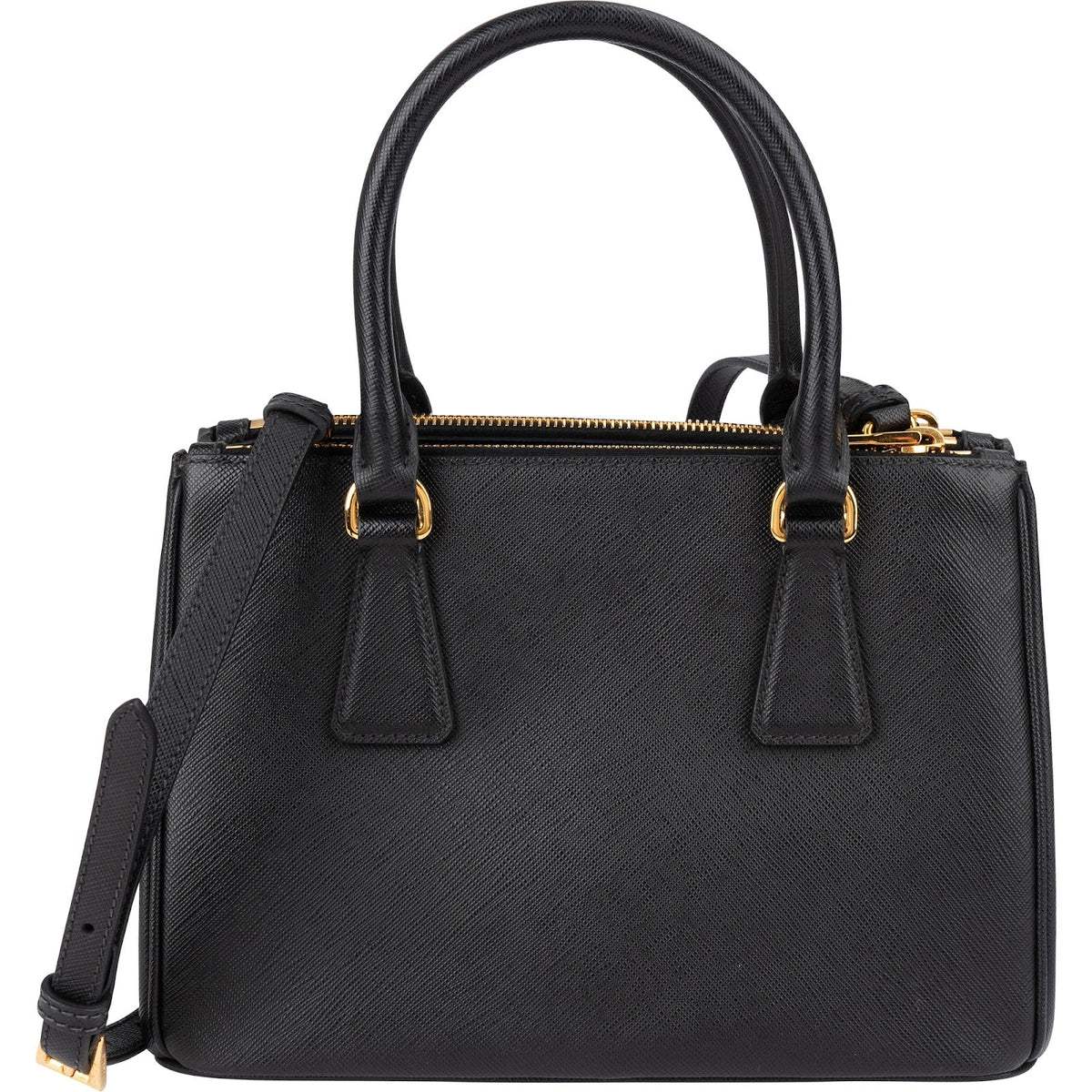Prada Black Saffiano Leather Small Galleria Handbag