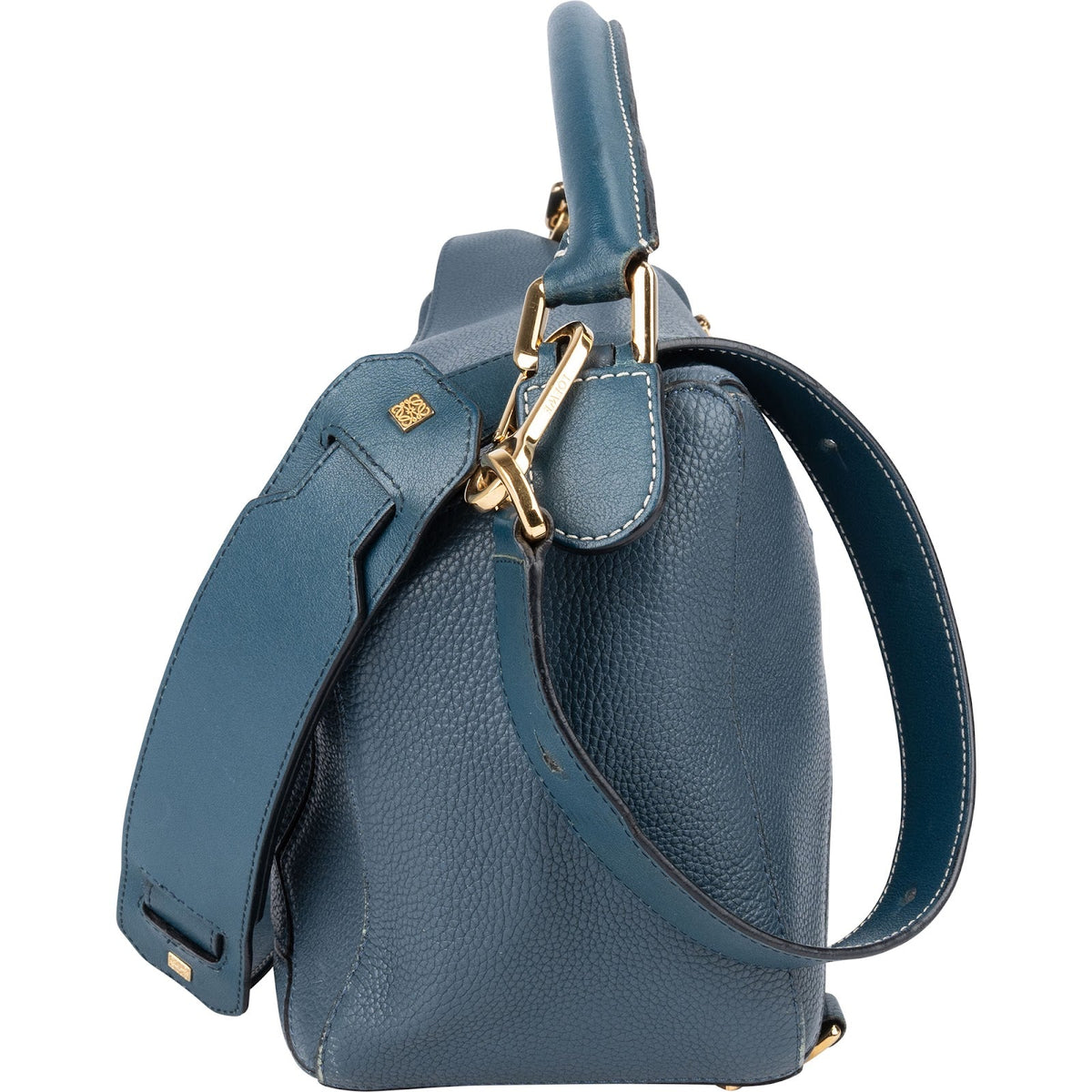 Loewe Blue Leather Puzzle Handbag