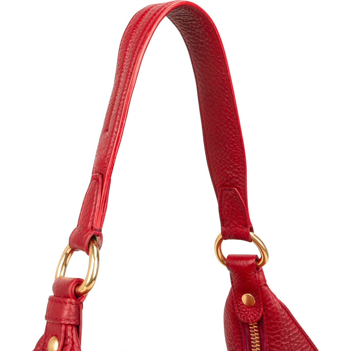 Prada Hobo aus rotem Vitello-Daino-Leder – Ansicht 3