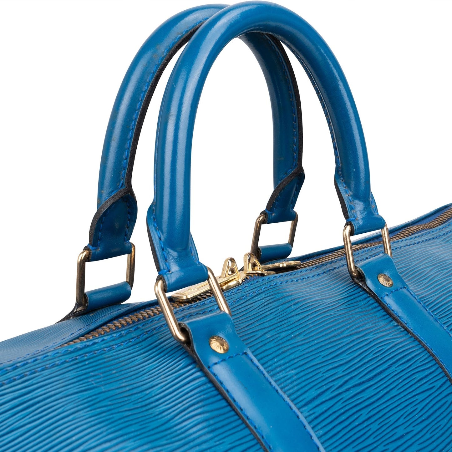Louis Vuitton Blue Epi Leather Keepall 45 Travel Bag