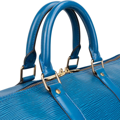 Louis Vuitton Blue Epi Leather Keepall 45 Travel Bag