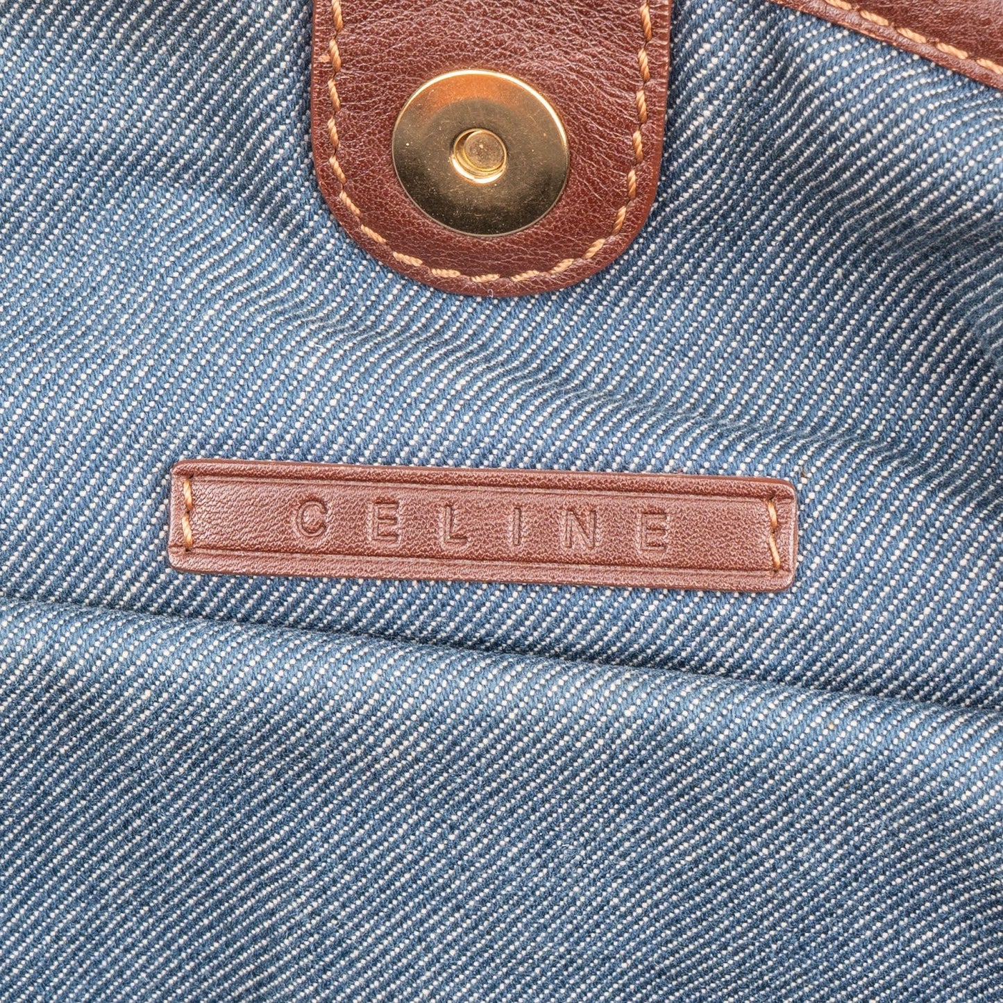 Céline Denim Macadam Monogram Hobo Shoulder Bag