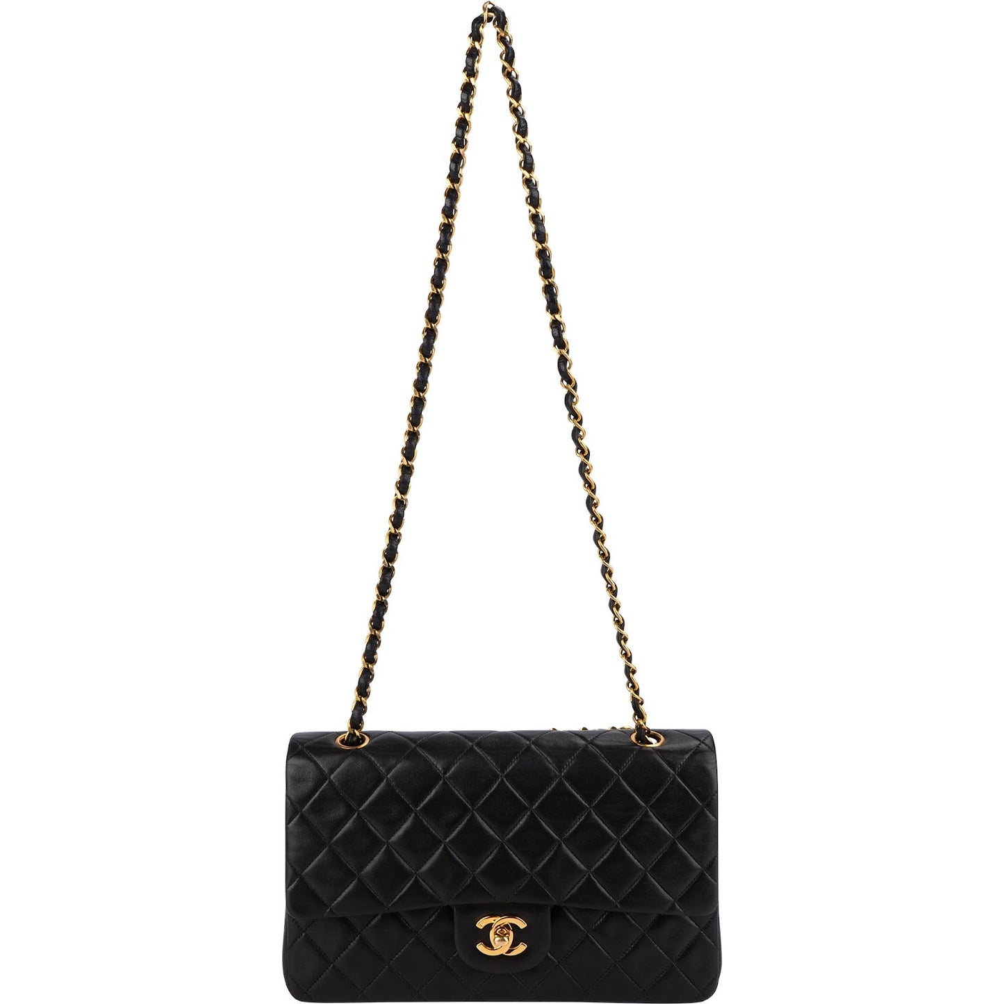Chanel Quilted Lambskin 24K Gold Medium Double Flap Shoulder Bag