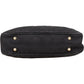 Gucci Black Monogram  GG  Bamboo Studded Hobo Handbag