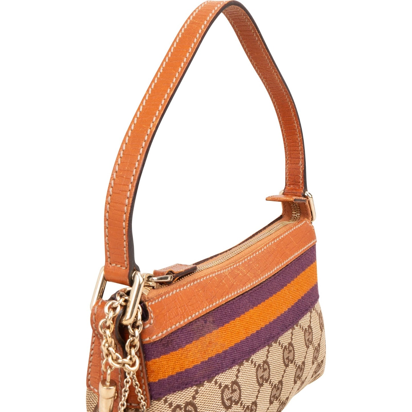 Gucci Monogram GG Canvas Striped Pochette Accessoires Handbag