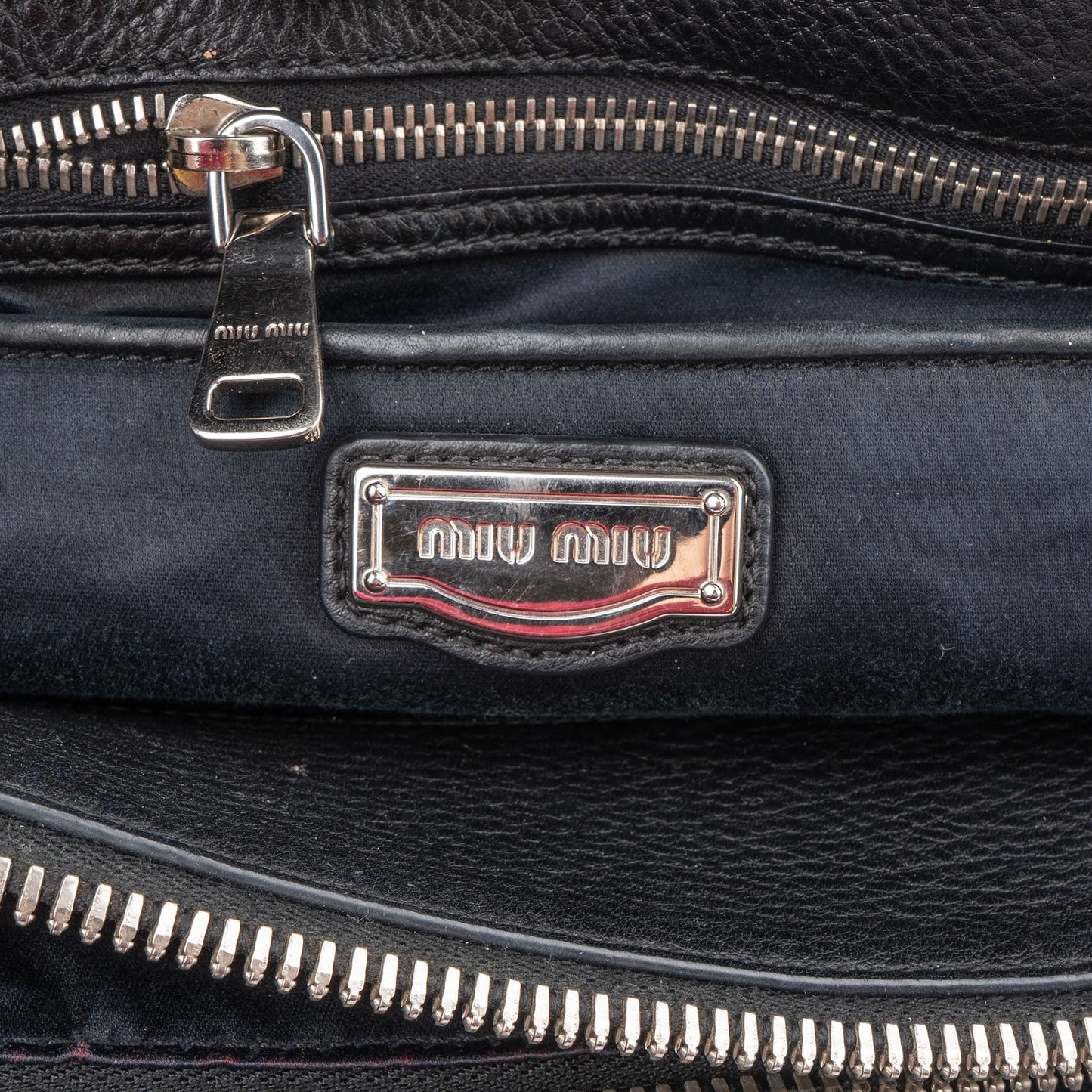 Miu Miu Grained Leather Vitello Daino Tote Shoulder Bag