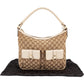 Gucci Monogram GG Abbey Double Pocket Hobo Shoulder Bag