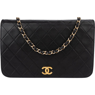 Chanel Quilted Lambskin 24K Gold Single Flap Shoulder Bag