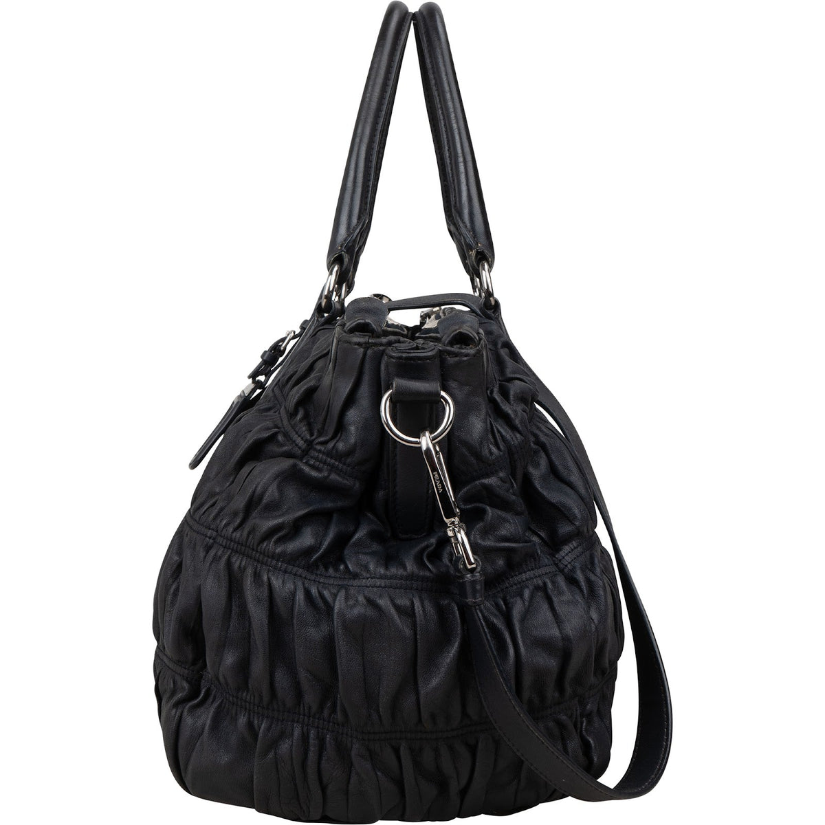 Prada Quiilted Nappa Leather Gaufre Satchel Handbag
