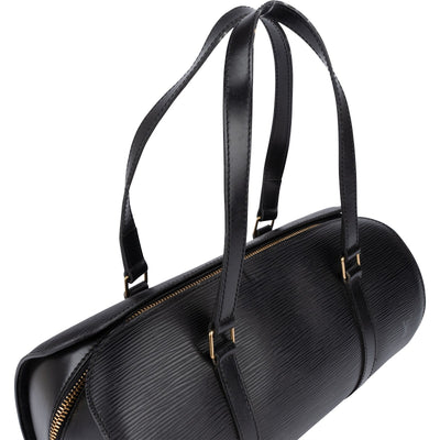 Louis Vuitton Noir Epi Leather Soufflot Handbag