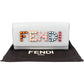 Fendi Studded Emblem Wallet On Chain aus blauem Leder – Ansicht 2