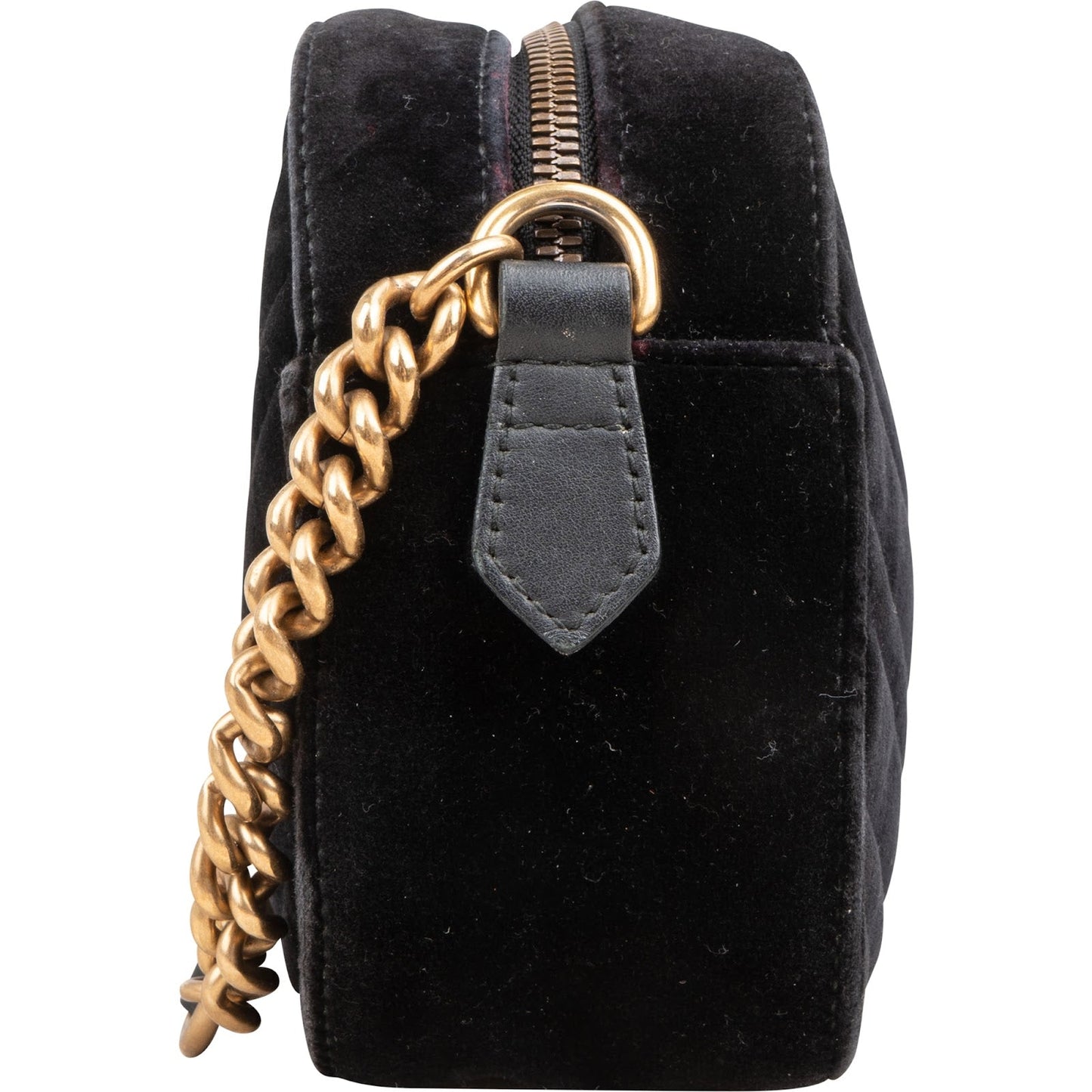 Gucci Chevron Velvet Marmont GG Crossbody Bag