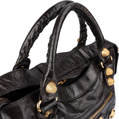 Balenciaga Dark Brown Leather Giant 21 City Handbag