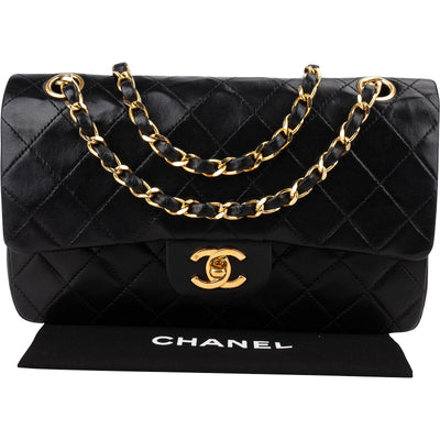 Chanel Quilted Lambskin 24K Gold Small Double Flap Shoulder Bag