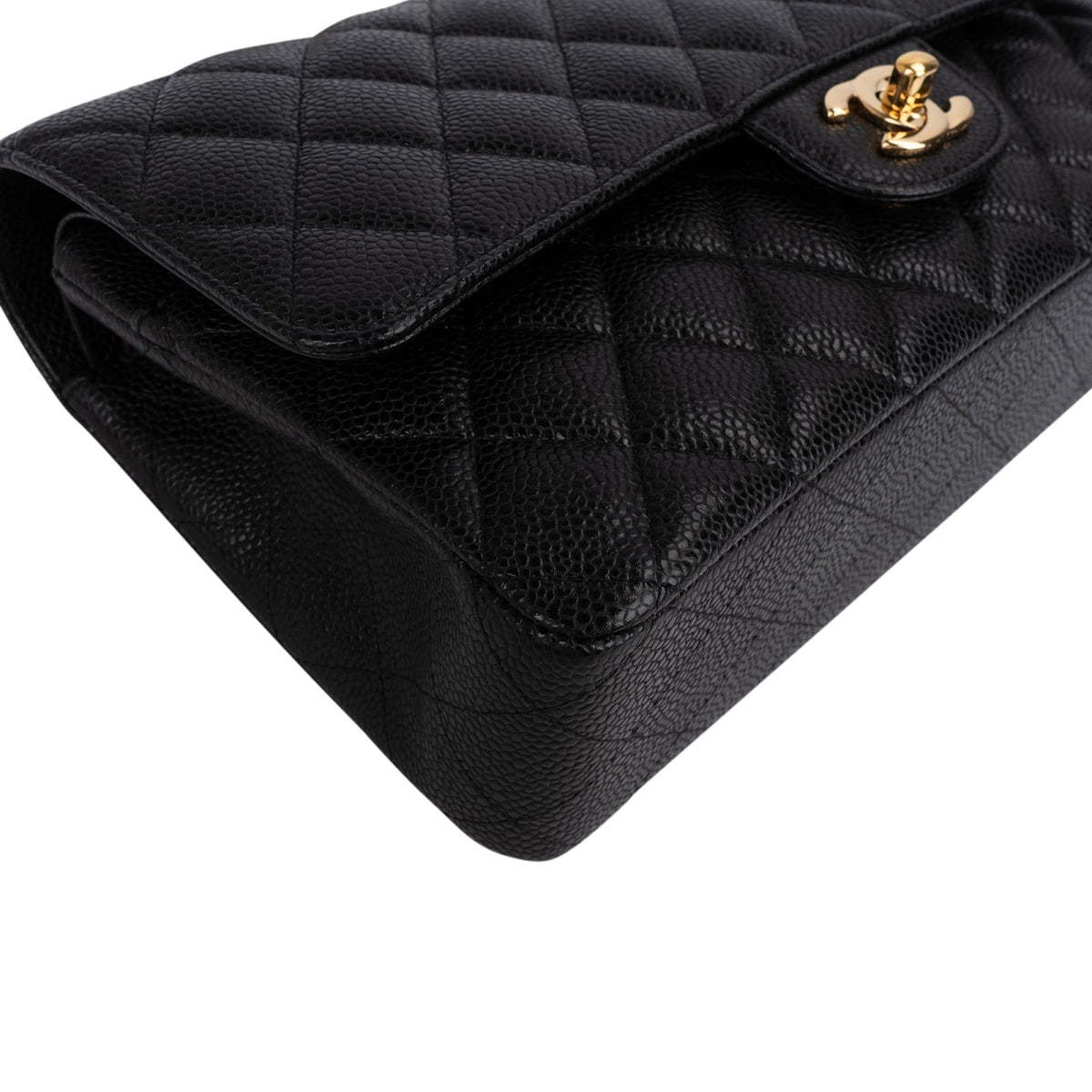 Chanel Quilted Caviar Leather Medium Double Flap Shoulder Bag