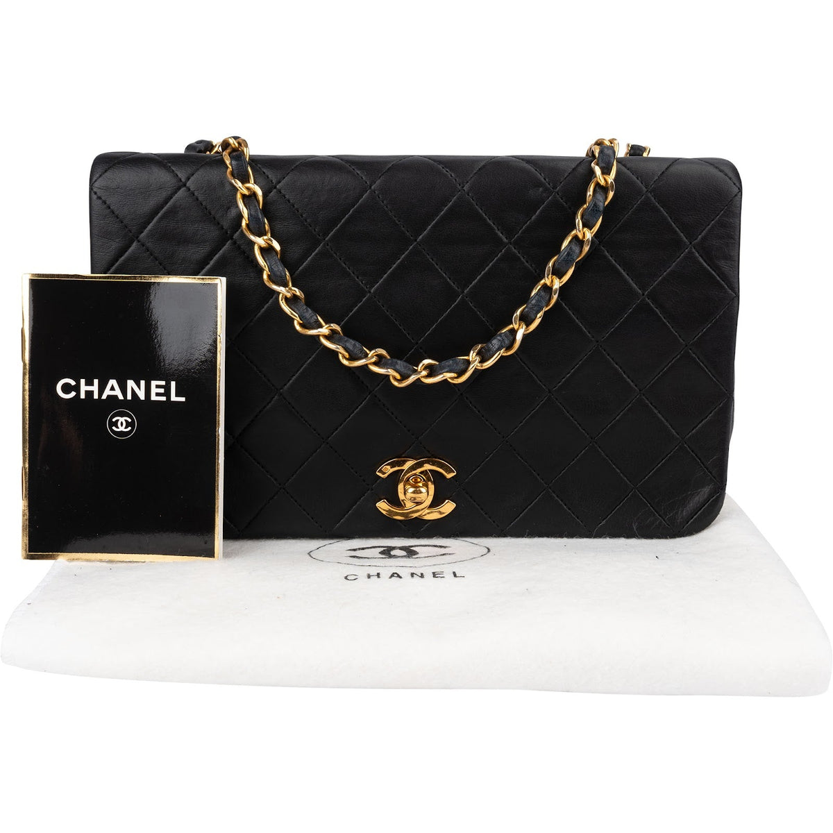Chanel Quilted Lambskin 24K Gold Single Flap Crossbody Bag