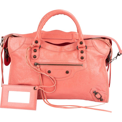Balenciaga Pink Leather City Handbag