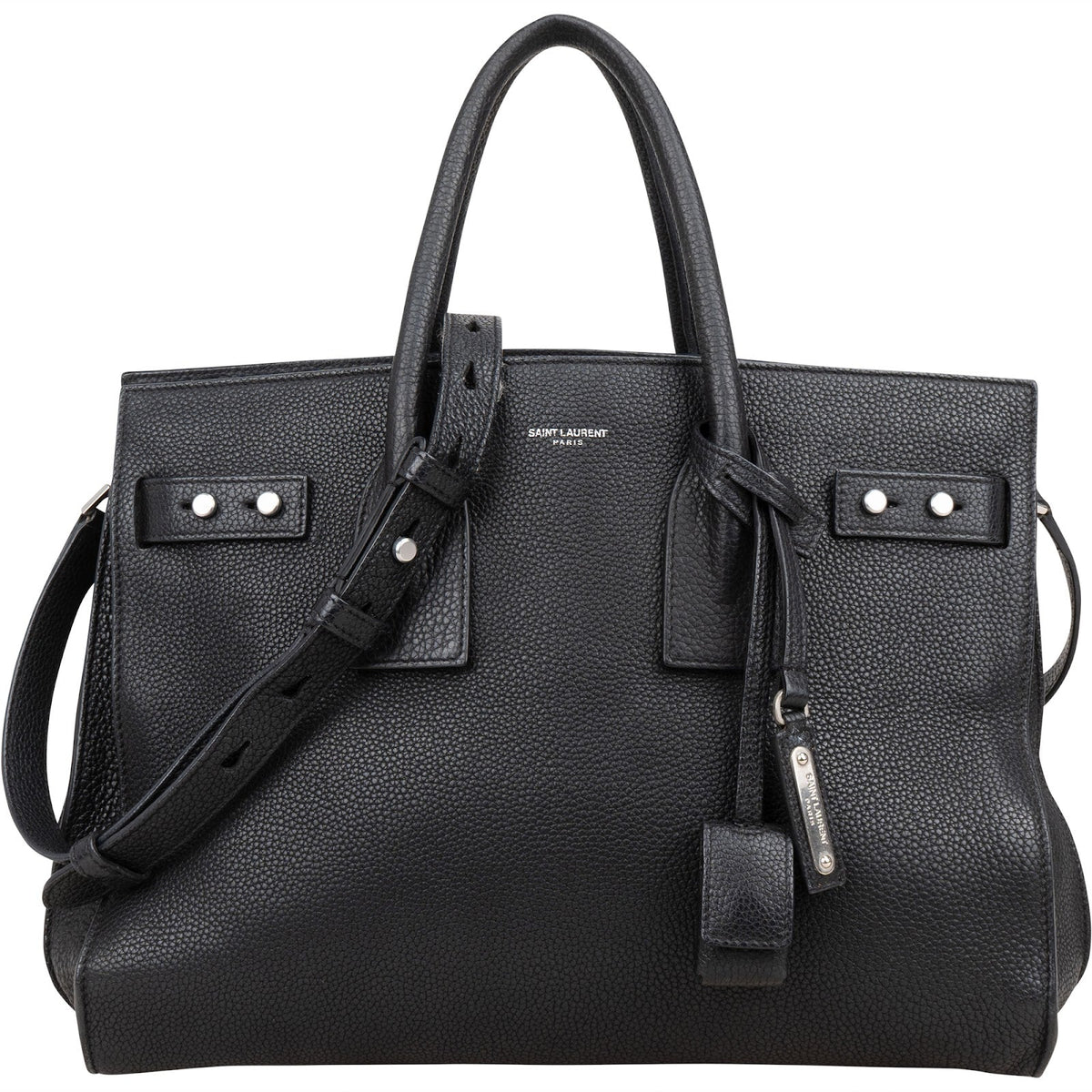 Saint Laurent Grained Leather Sac de Jour Handbag