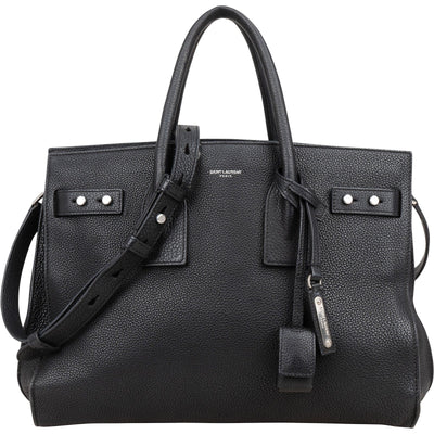 Saint Laurent Grained Leather Sac de Jour Handbag