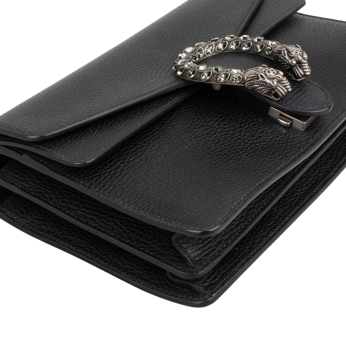 Gucci Grained Leather Crystal Dionysus Shoulder Bag