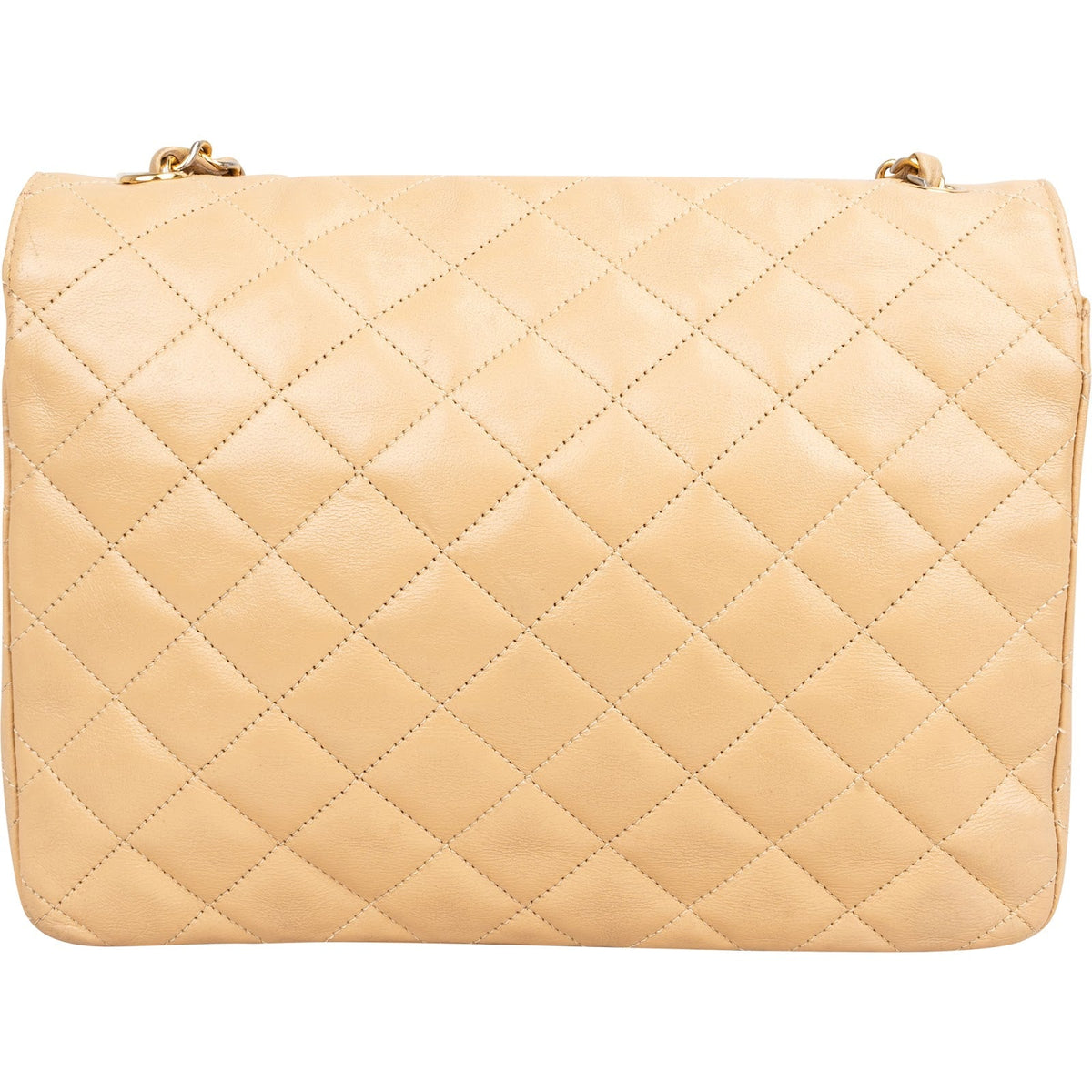 Chanel Quilted Lambskin 24K Gold Single Flap Shoulder Bag