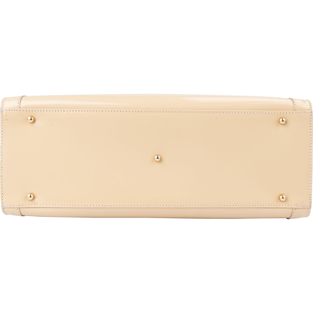 Gucci Beige Patent Leather Bamboo Tote Handbag