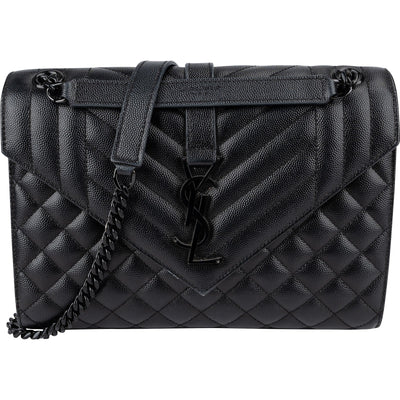 Saint Laurent Grain de Poudre Leather Medium Envelope Crossbody Bag
