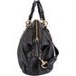 Gucci Black Leather New Bamboo Top Handle Bowling Handbag