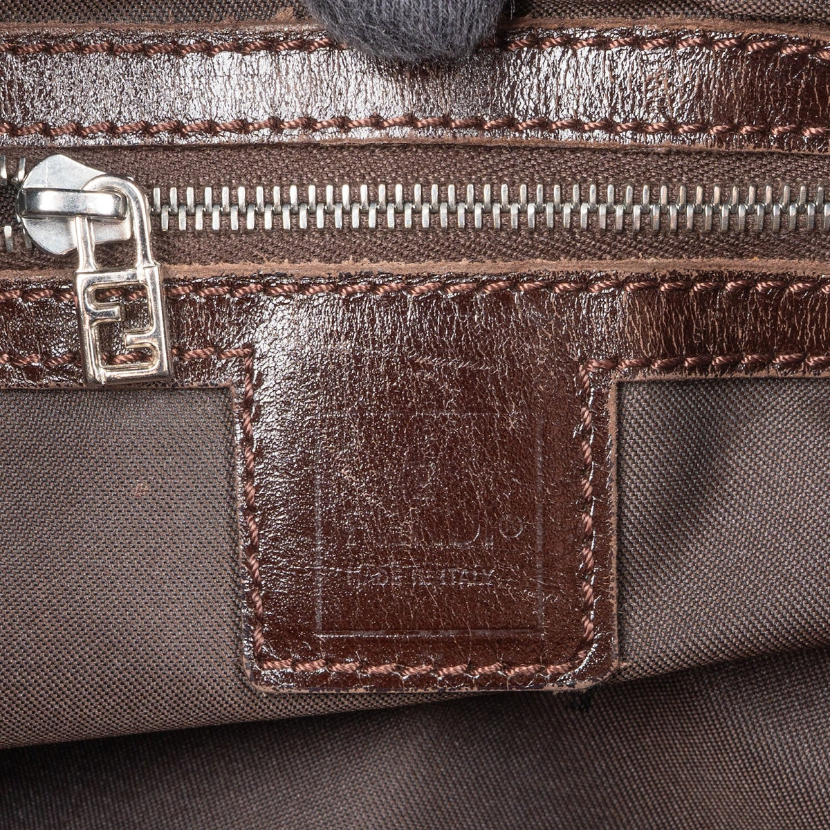 Fendi Monogram FF Zucca Canvas Mamma Baguette Shoulder Bag