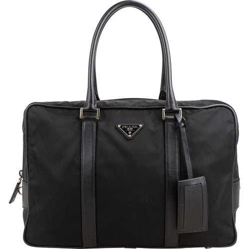 Prada Tessuto Saffiano Leather Triangle Briefcase Handbag