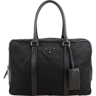 Prada Tessuto Saffiano Leather Triangle Briefcase Handbag
