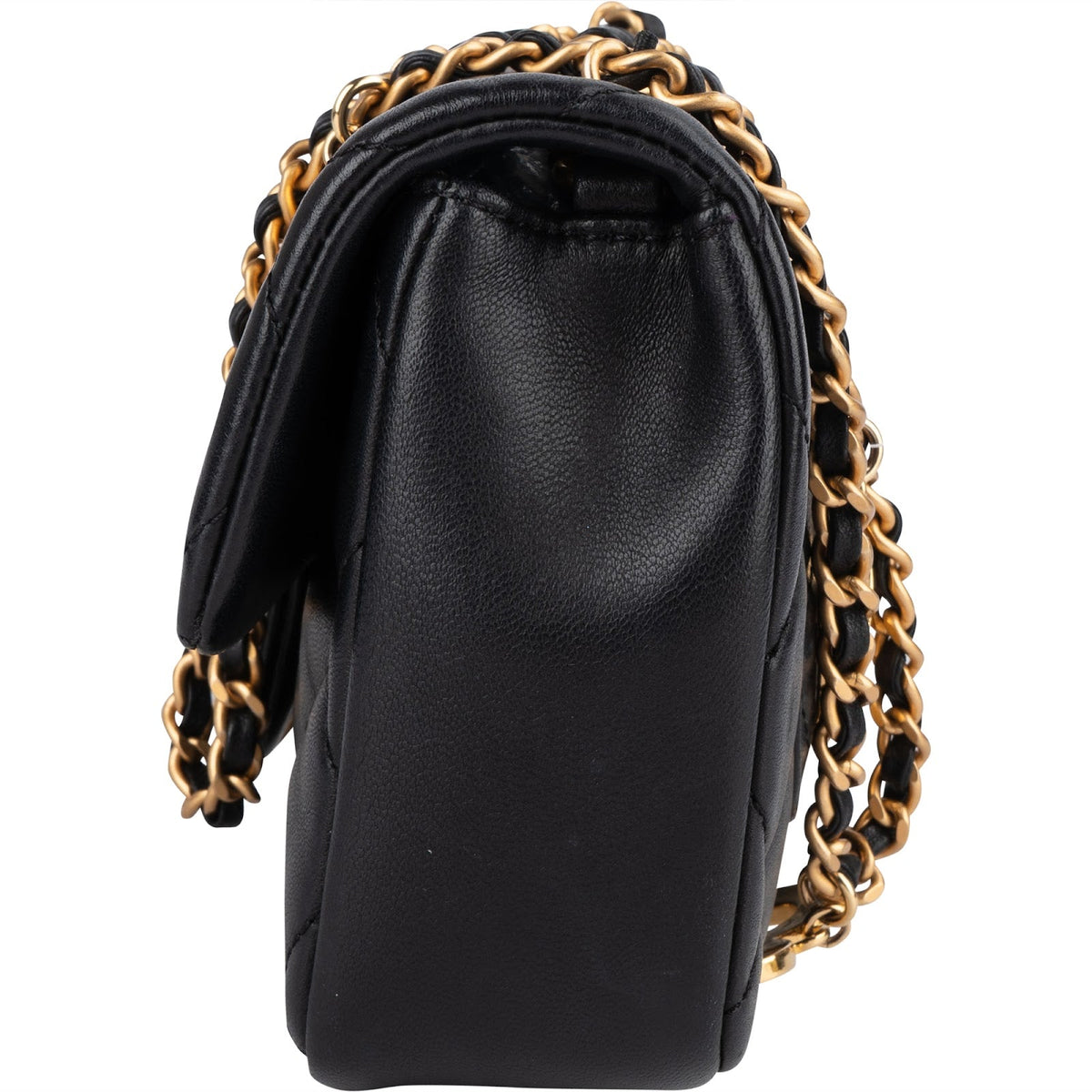 Chanel Quilted Lambskin Heart Charms Mini Rectangular Single Flap Crossbody Bag