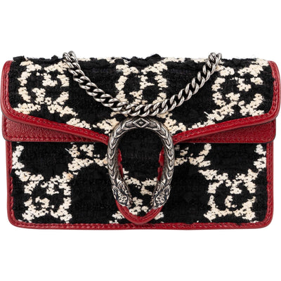 Gucci Tweed Monogram GG Dionysus Super Mini Crossbody Bag