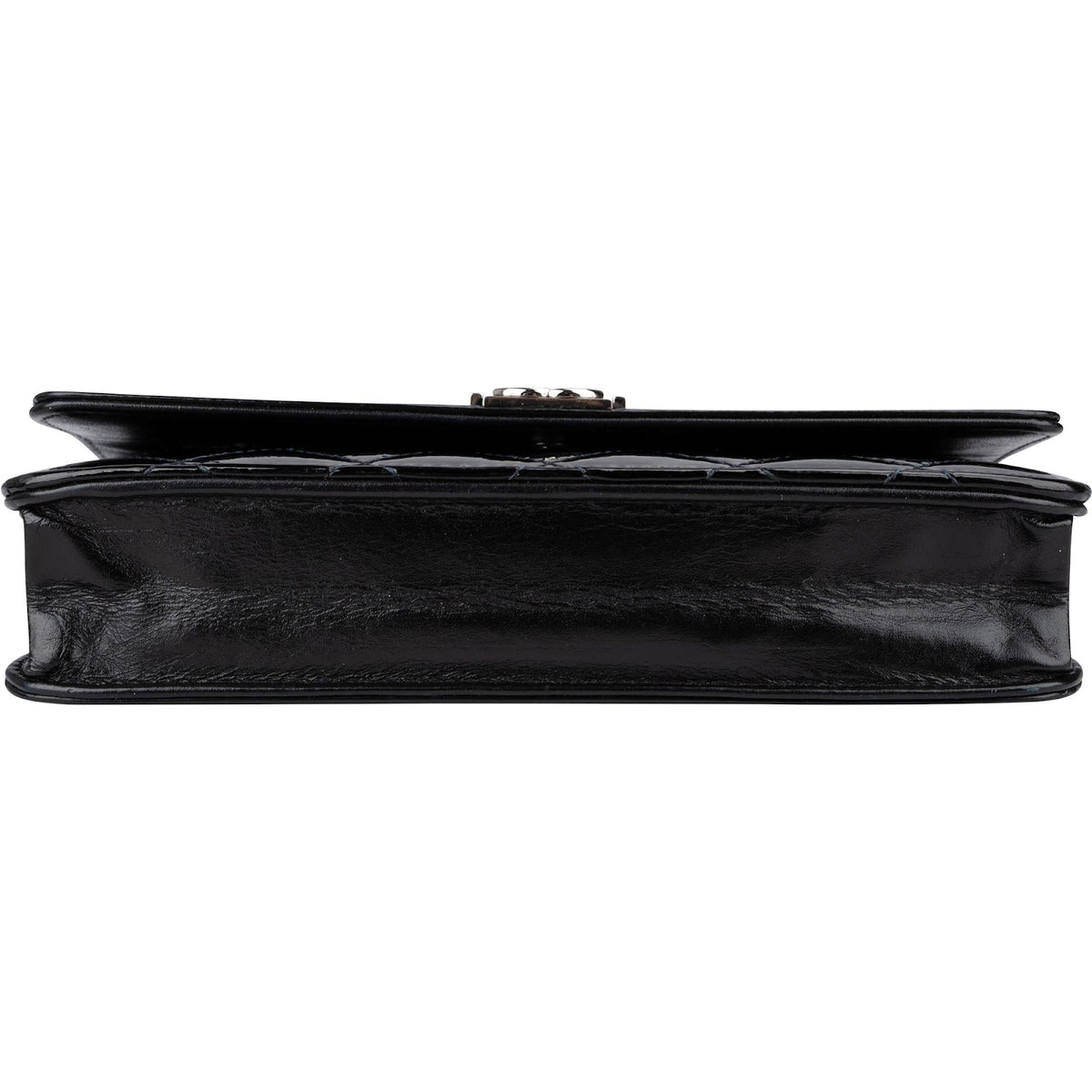 Chanel Patent Leather Quilted Boy Wallet On Chain Crossbody Bag