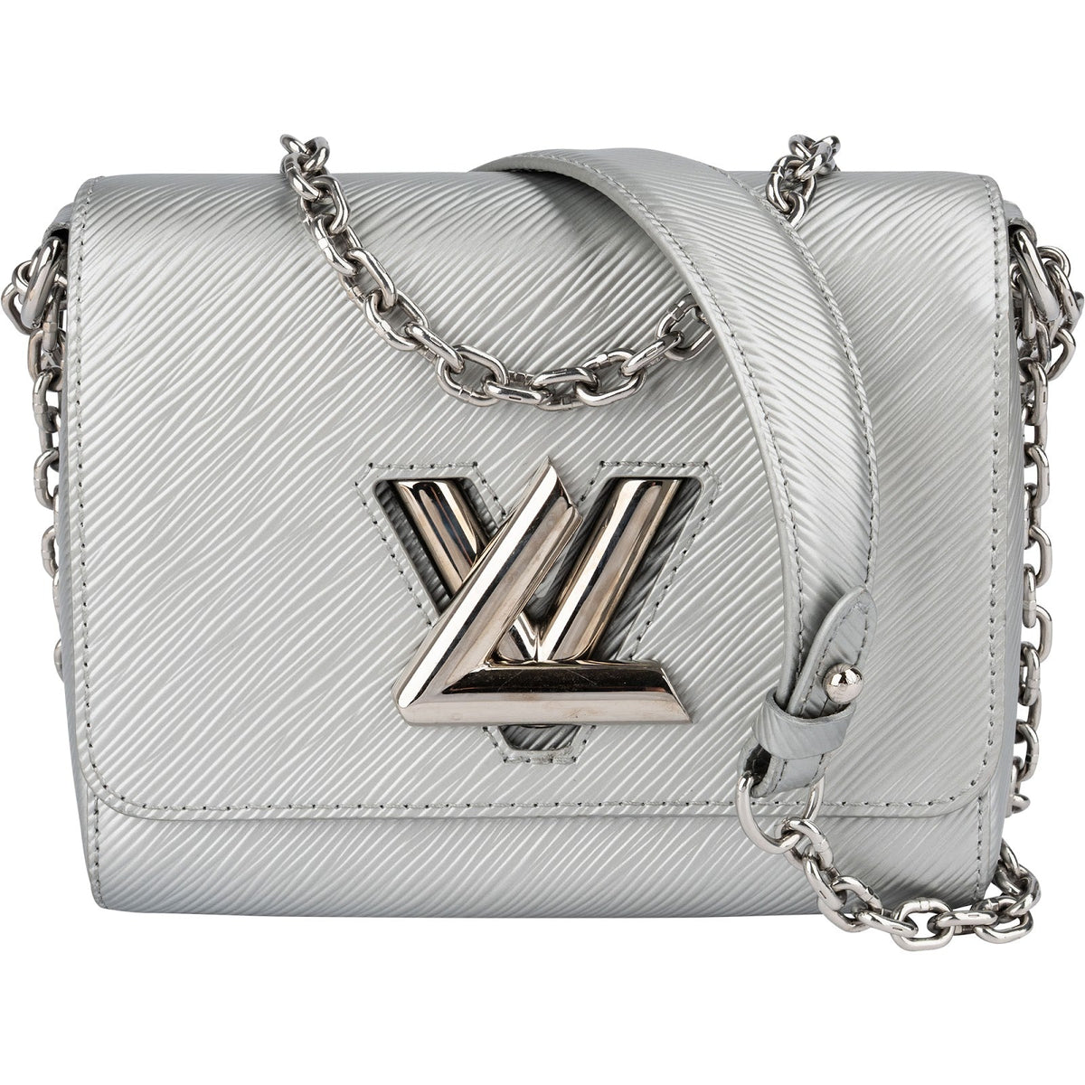Louis Vuitton Silver Metallic Epi Leather Twist PM Crossbody Bag