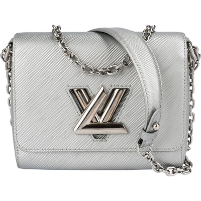 Louis Vuitton Silver Metallic Epi Leather Twist PM Crossbody Bag