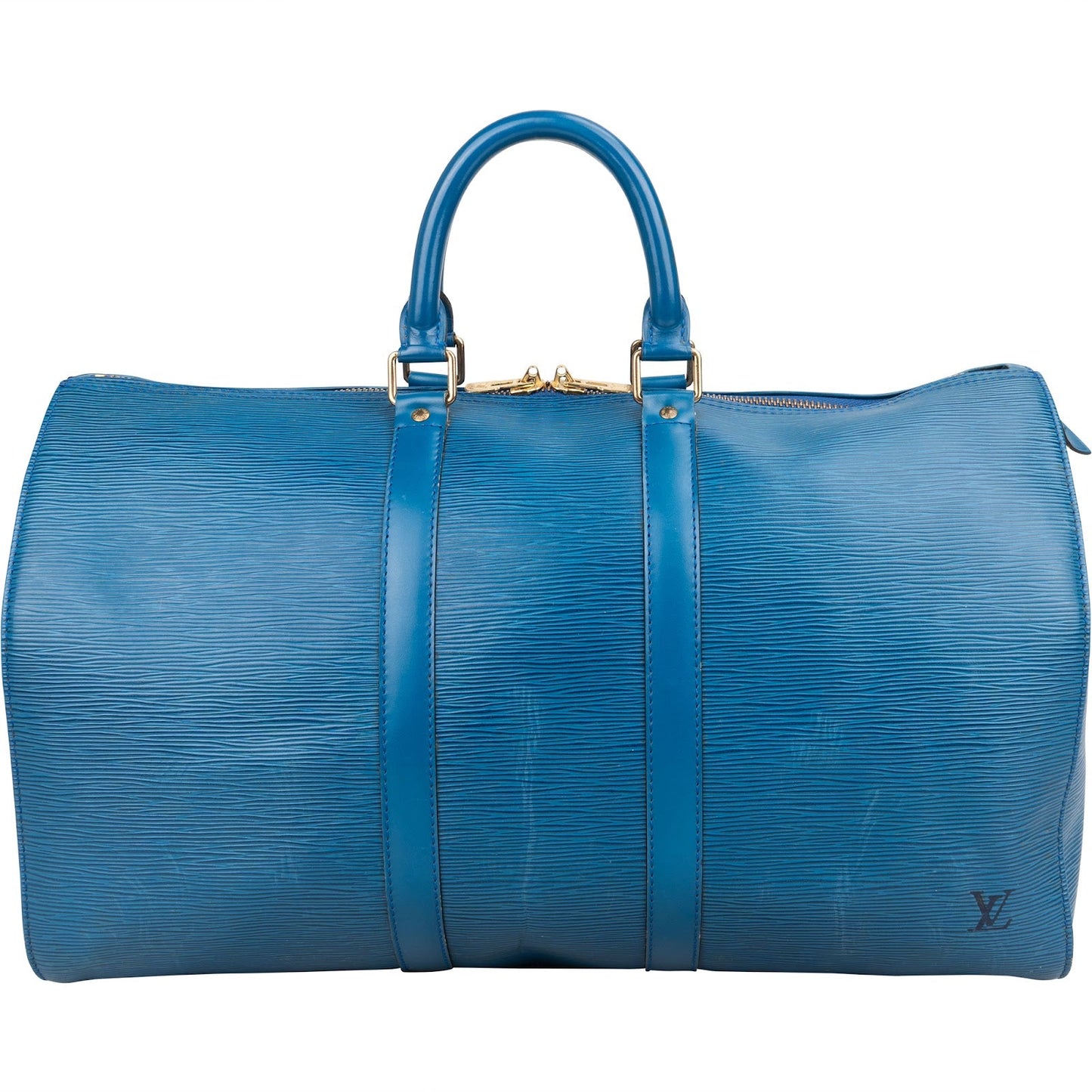 Louis Vuitton Blue Epi Leather Keepall 45 Travel Bag