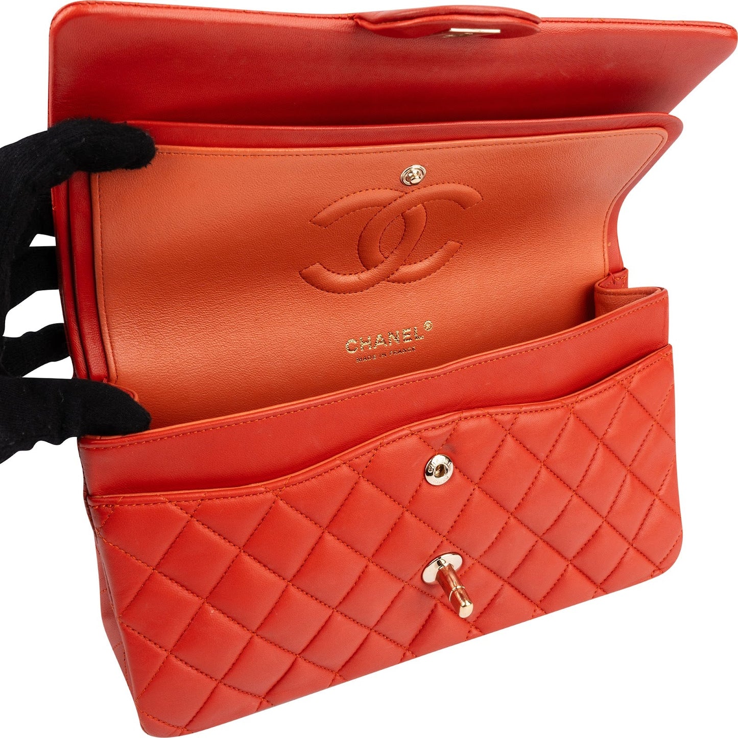 Chanel Quilted Lambskin Medium Double Flap Shoulder Bag