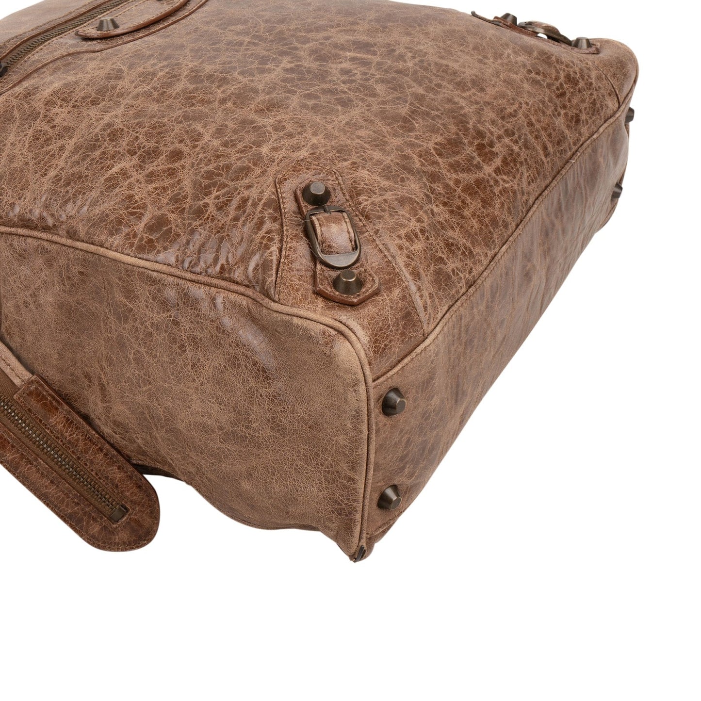 Balenciaga Brown Leather Paper Bag Tote City Handbag