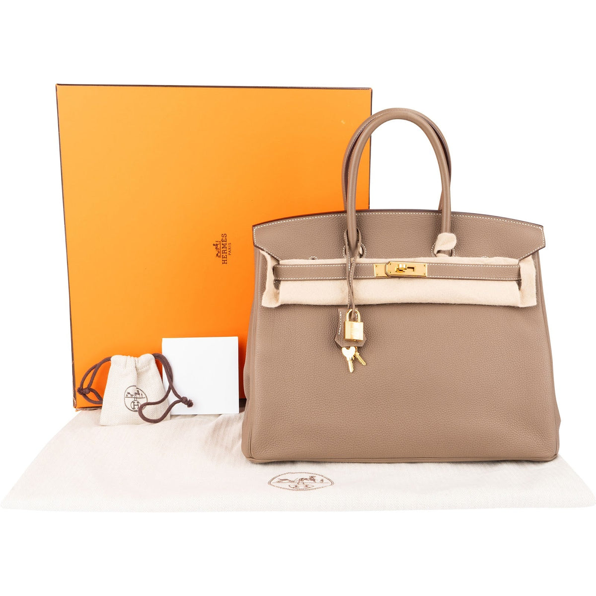 Hermès Taupe Togo Leather Birkin 35 Handbag (2023)