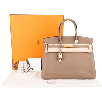 Hermès Taupe Togo Leather Birkin 35 Handbag (2023)