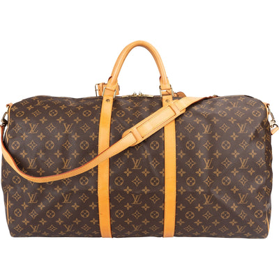 Louis Vuitton Monogram Canvas Keepall 60 Bandoulière Travel Bag
