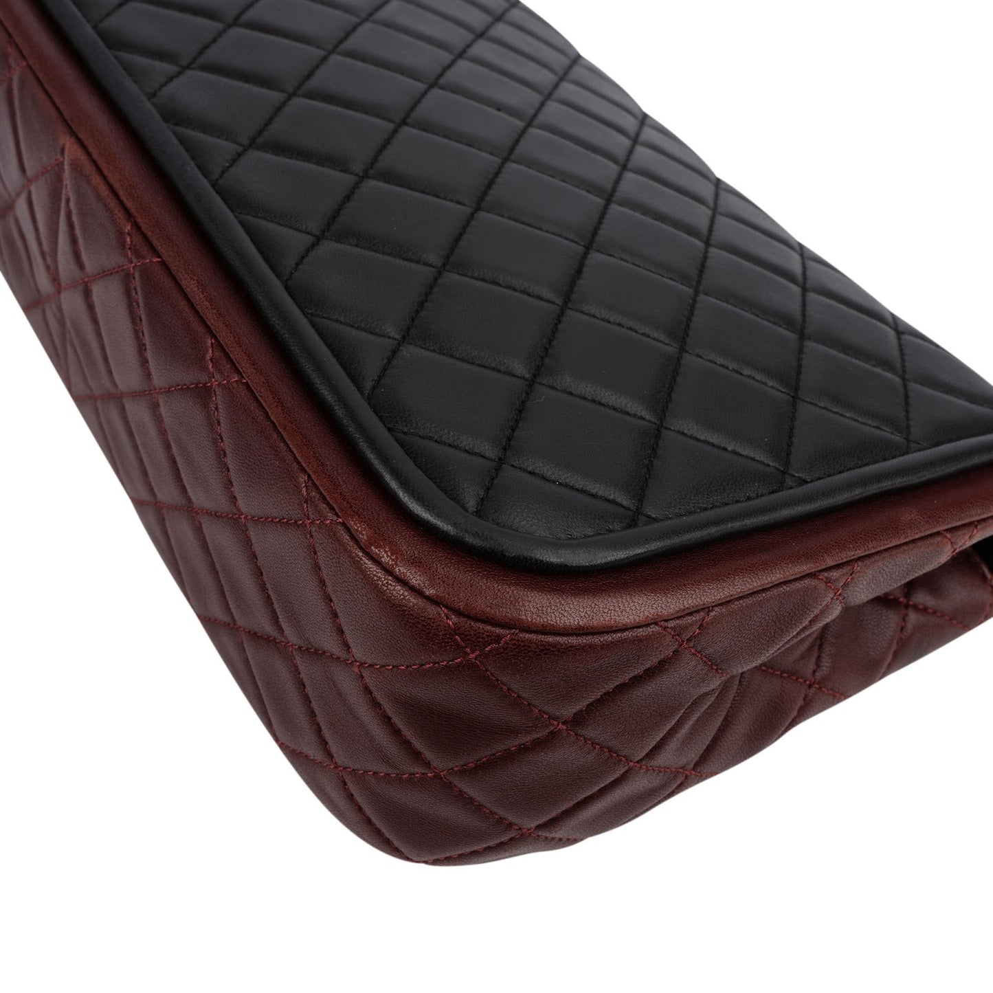 Chanel Quilted Lambskin Bicolor Jumbo Single Flap Shoulder Bag