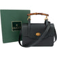 Gucci Grained Leather Bamboo Top Handle Turnlock Crossbody Handbag